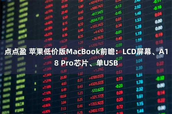 点点盈 苹果低价版MacBook前瞻：LCD屏幕、A18 Pro芯片、单USB