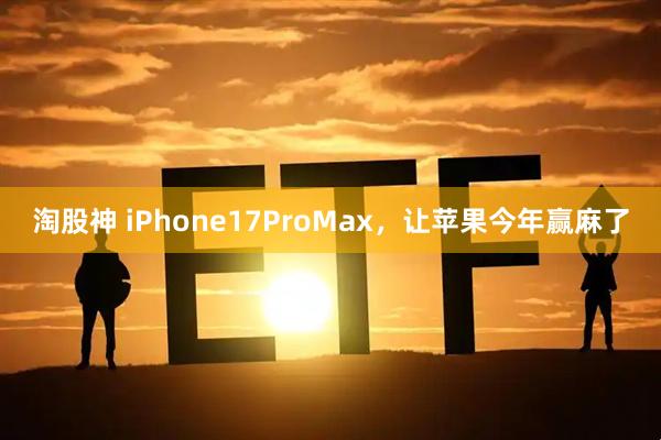 淘股神 iPhone17ProMax，让苹果今年赢麻了