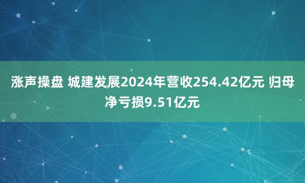涨声操盘 城建发展2024年营收254.42亿元 归母净亏损9.51亿元